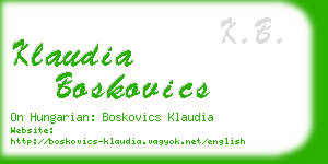 klaudia boskovics business card